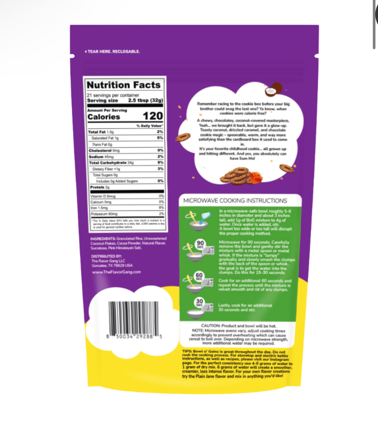 Bowl O Gainz Caramel Coconut Fudge Cookie