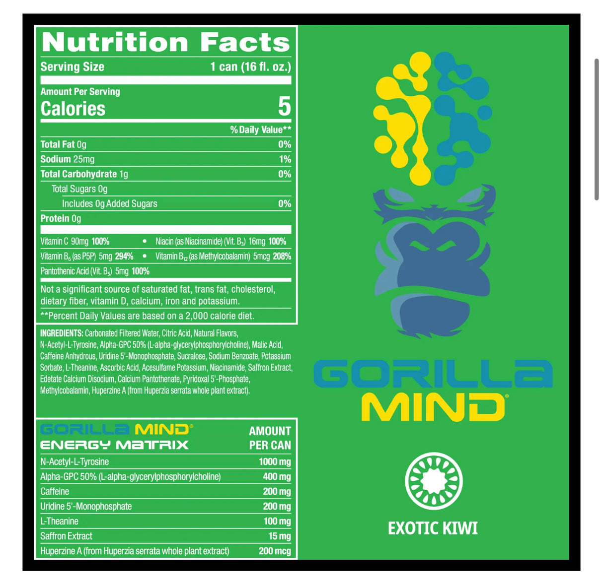 Gorilla Mind Energy single can